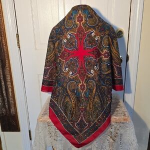 Italian Scarf 30 x 30 Inches Vibrant Rich Colors